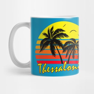 Thessaloniki Greece Retro Sunset Mug